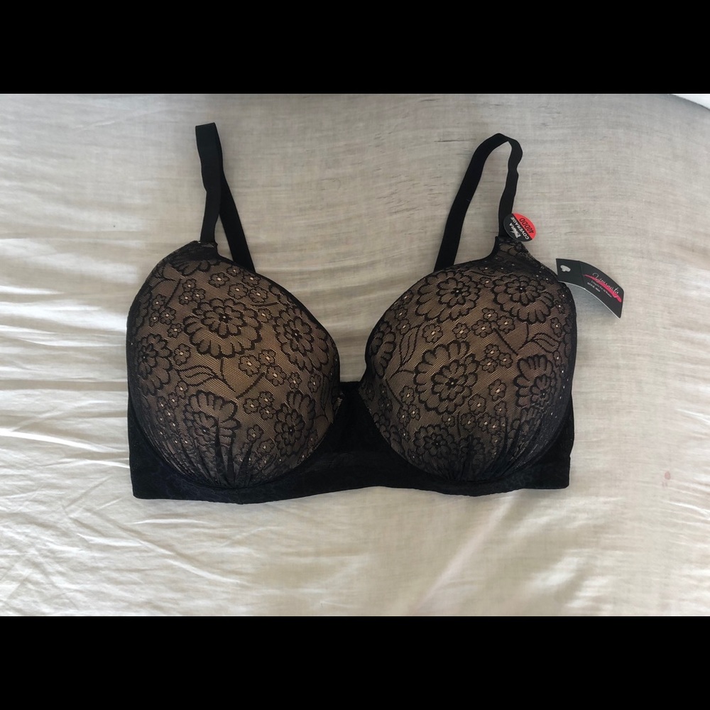 40DDD Extra coverage Black lace bra - Picture 2 of 8